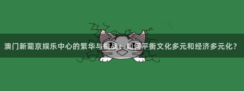 新宝5登录手机版：澳门新葡京娱乐中心的繁华与挑战：如何平衡文化多元和经济多元化？